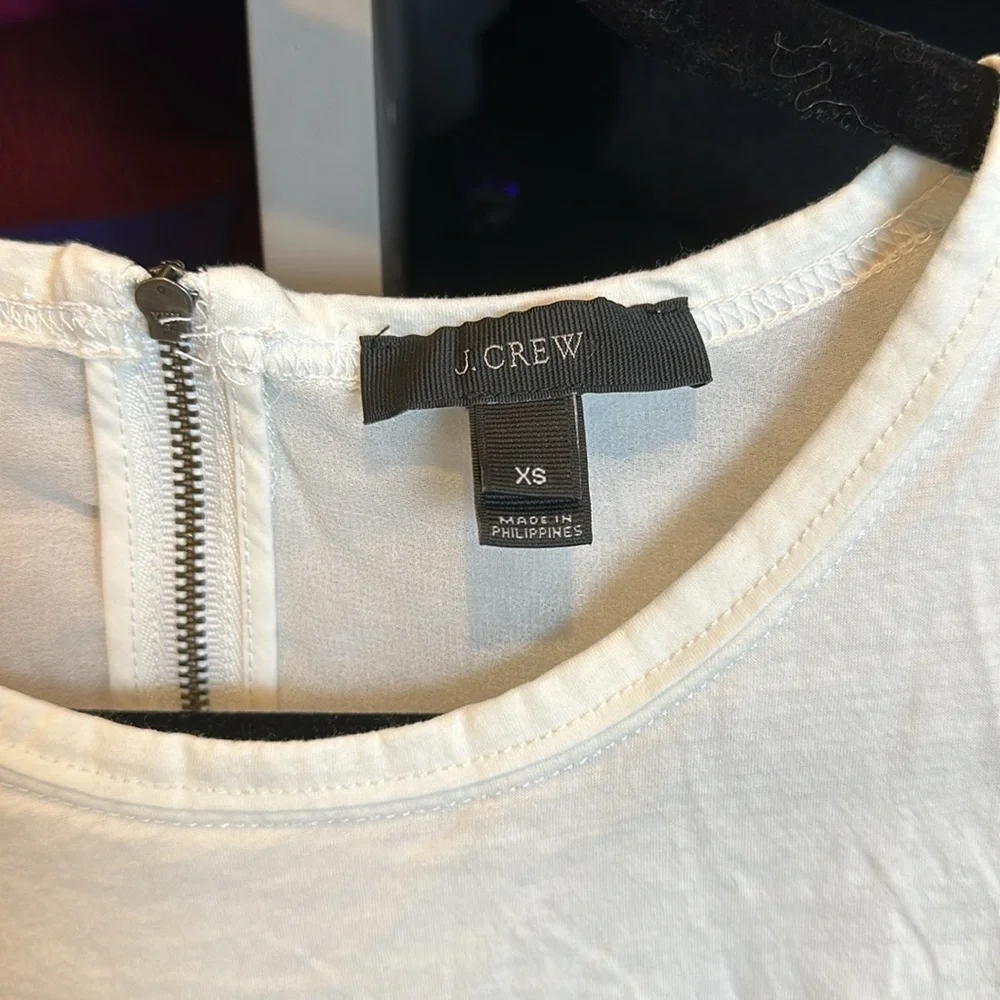 J Crew ivory scoop neck sleeveless layered top size XS​